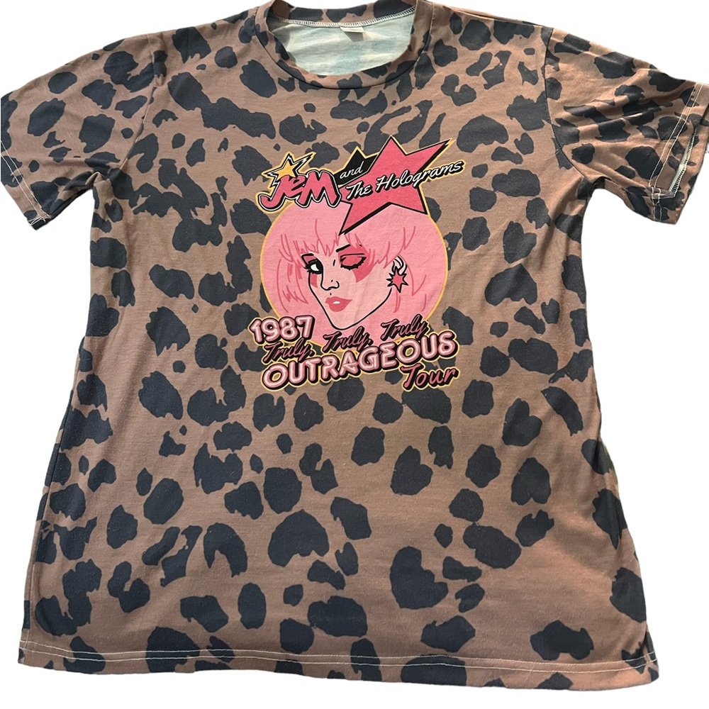 Oversized Jem and the holograms leopard shirt or shirt dress leopard print